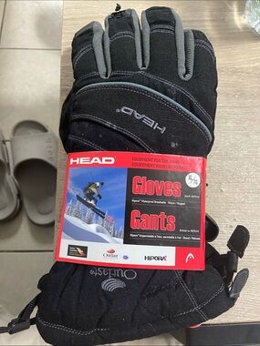 HEAD Black and Gray Ski Gloves